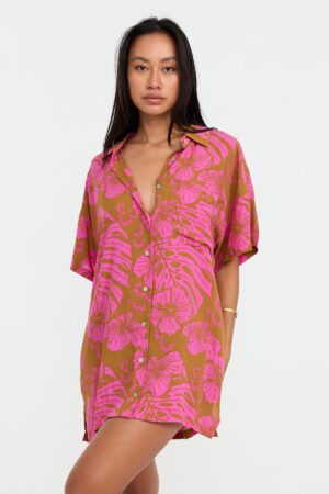 Aloha Shirt Dress - Garden